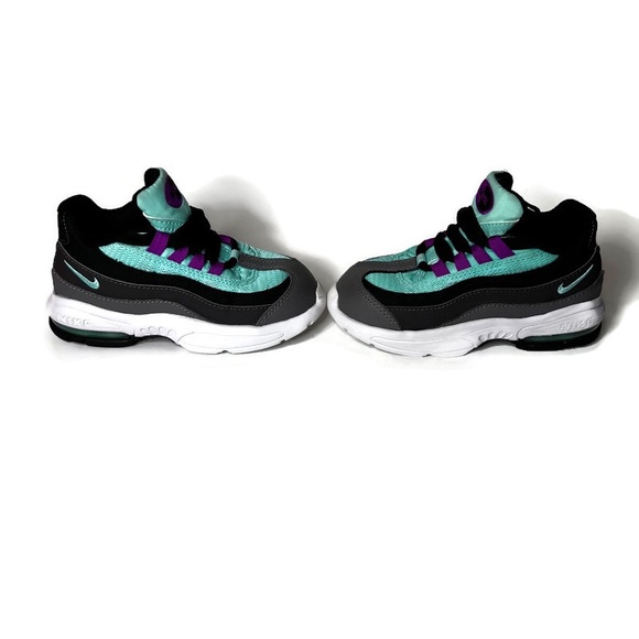 Nike Air Max 95 infant/toddler girl shoes gunsmoke/aurora green size 9C - Picture 5 of 13